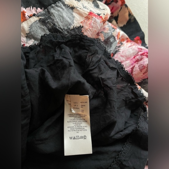 Anthropologie Blossom 100% Cotton Maxi Dress In Pink/ Black Motif Size S - Picture 13 of 16